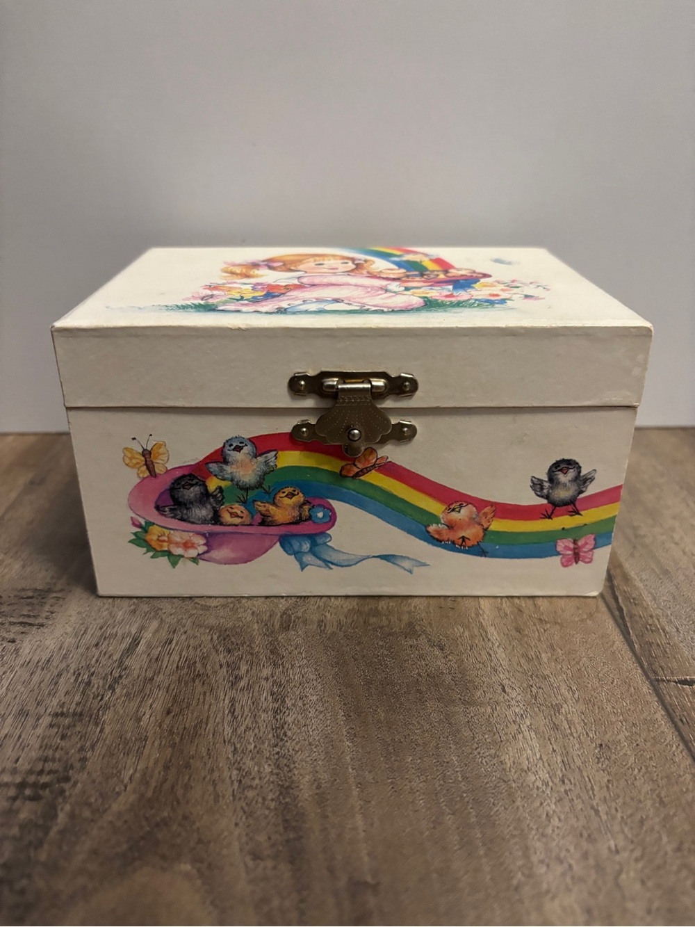 Vintage Gunther Mele Jewelry Wind Up Music Ballerina Box Read